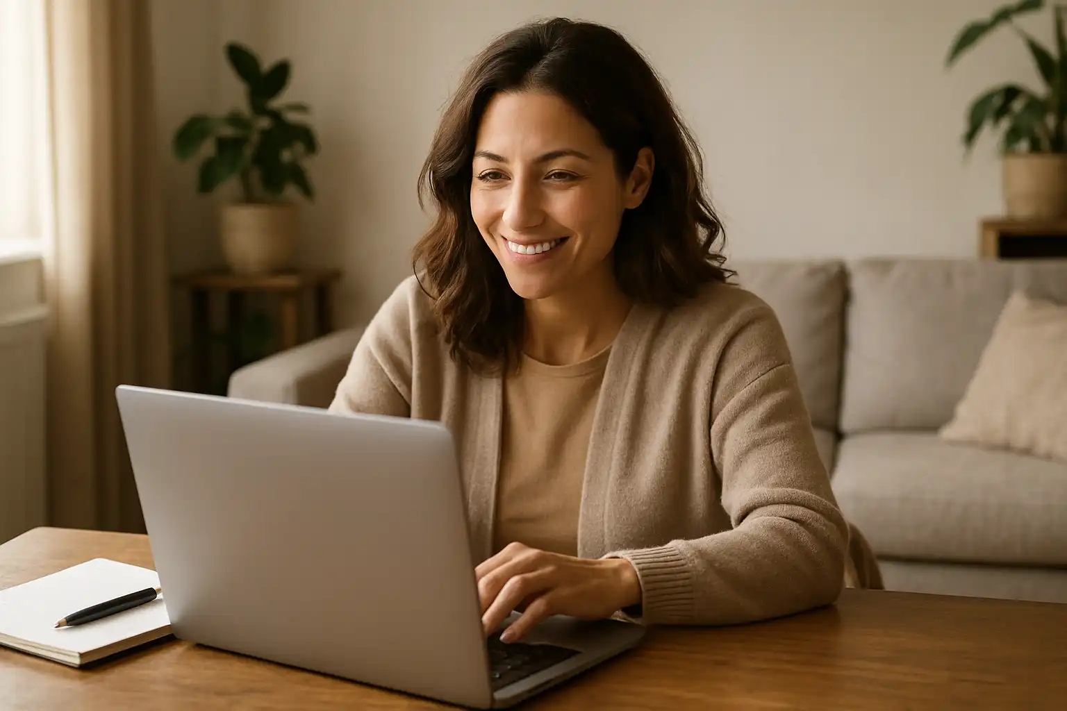 ma-mutuelle-mutuelle-entreprise-teletravail femme en télétravail avec ordinateur portable