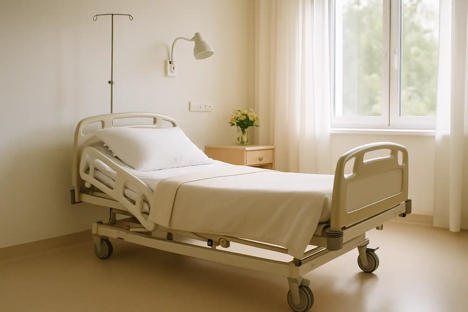 ma-mutuelle-mutuelle-sante-hospitalisation lit d’hôpital dans une chambre claire