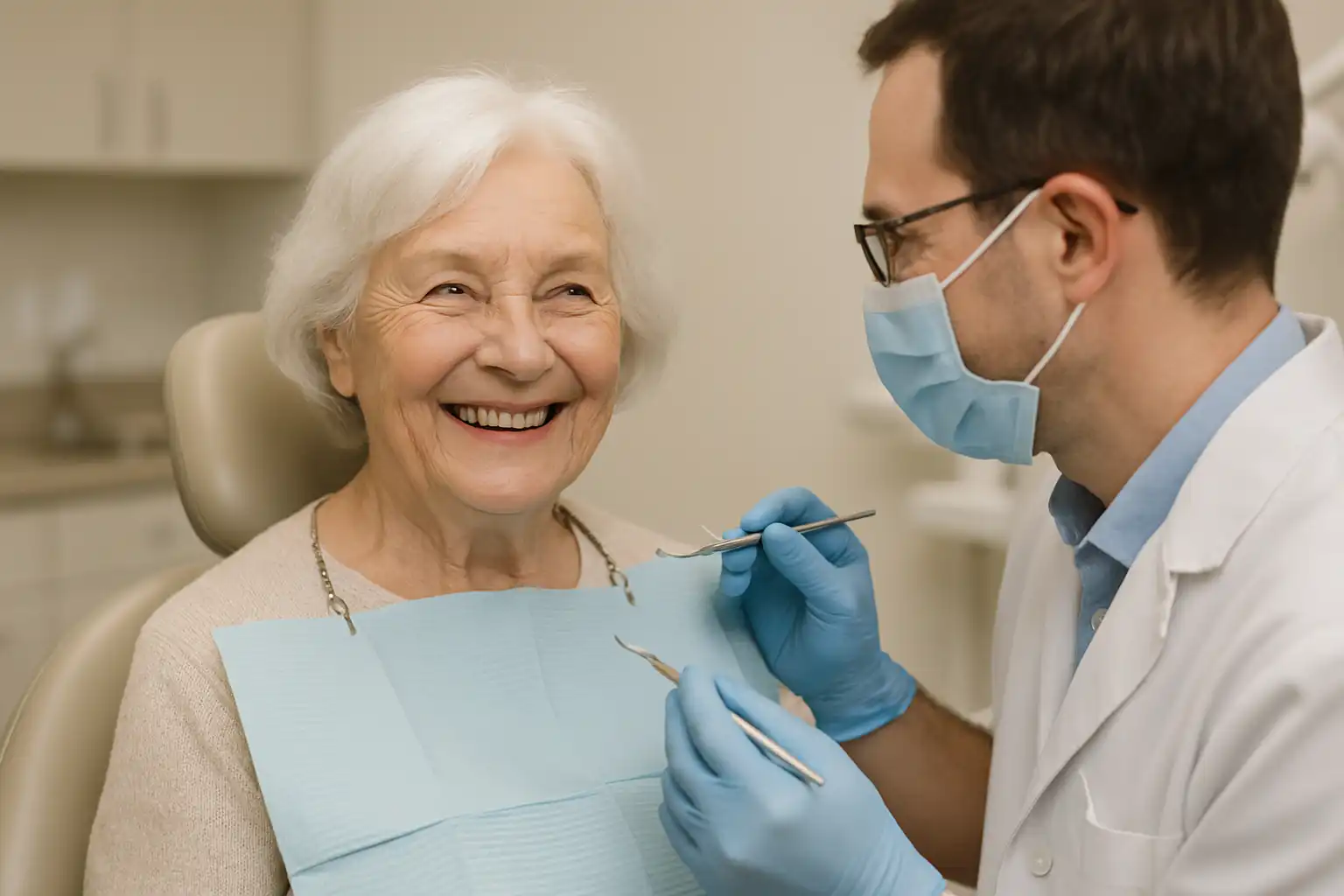 ma-mutuelle-mutuelle-senior-dentaire femme senior souriante chez le dentiste