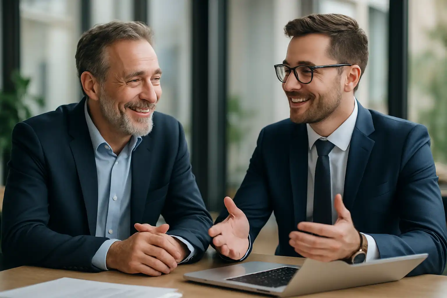 ma-mutuelle-mutuelle-tpe-pme chef d’entreprise discutant avec un courtier