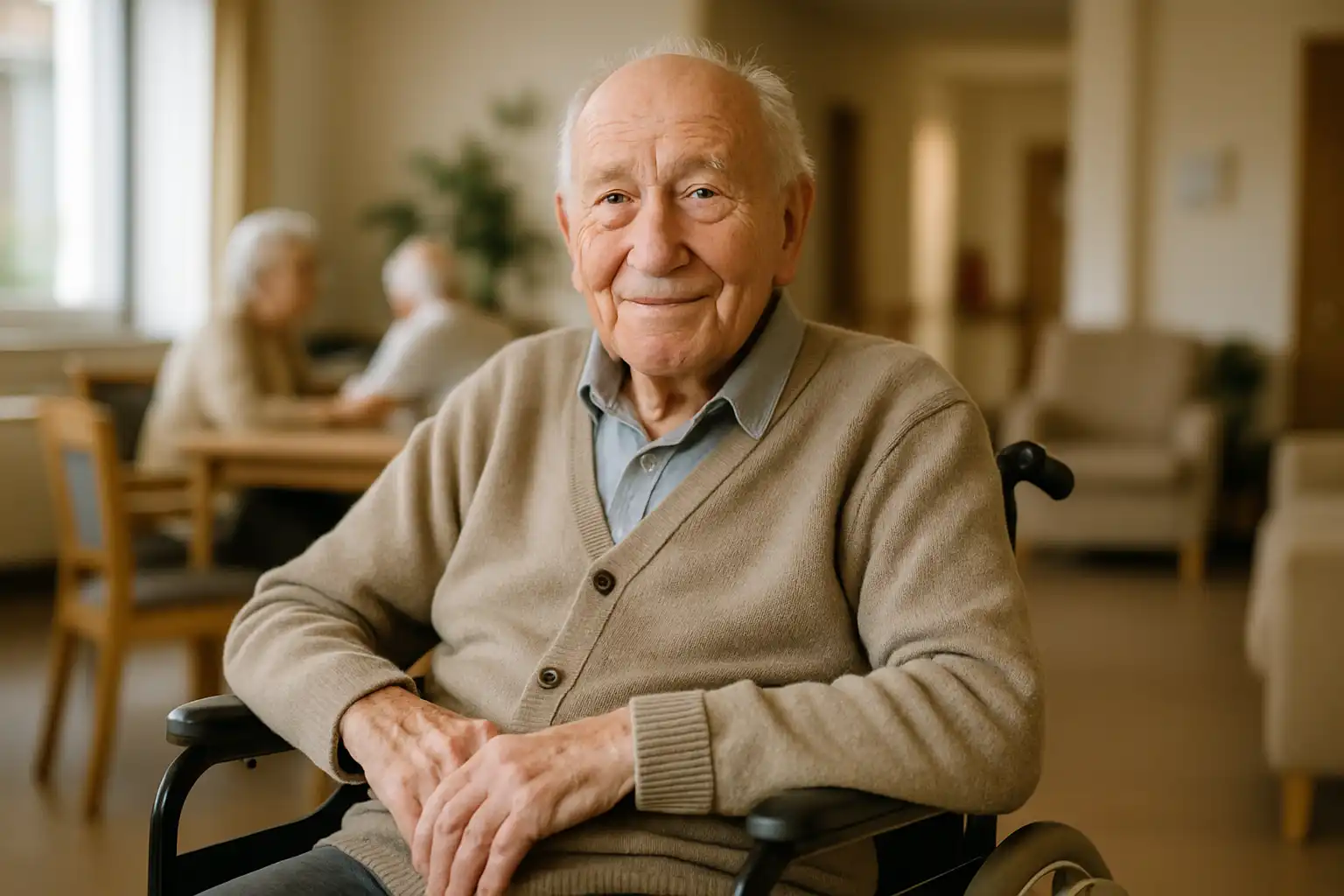 résident âgé dans une maison de retraite