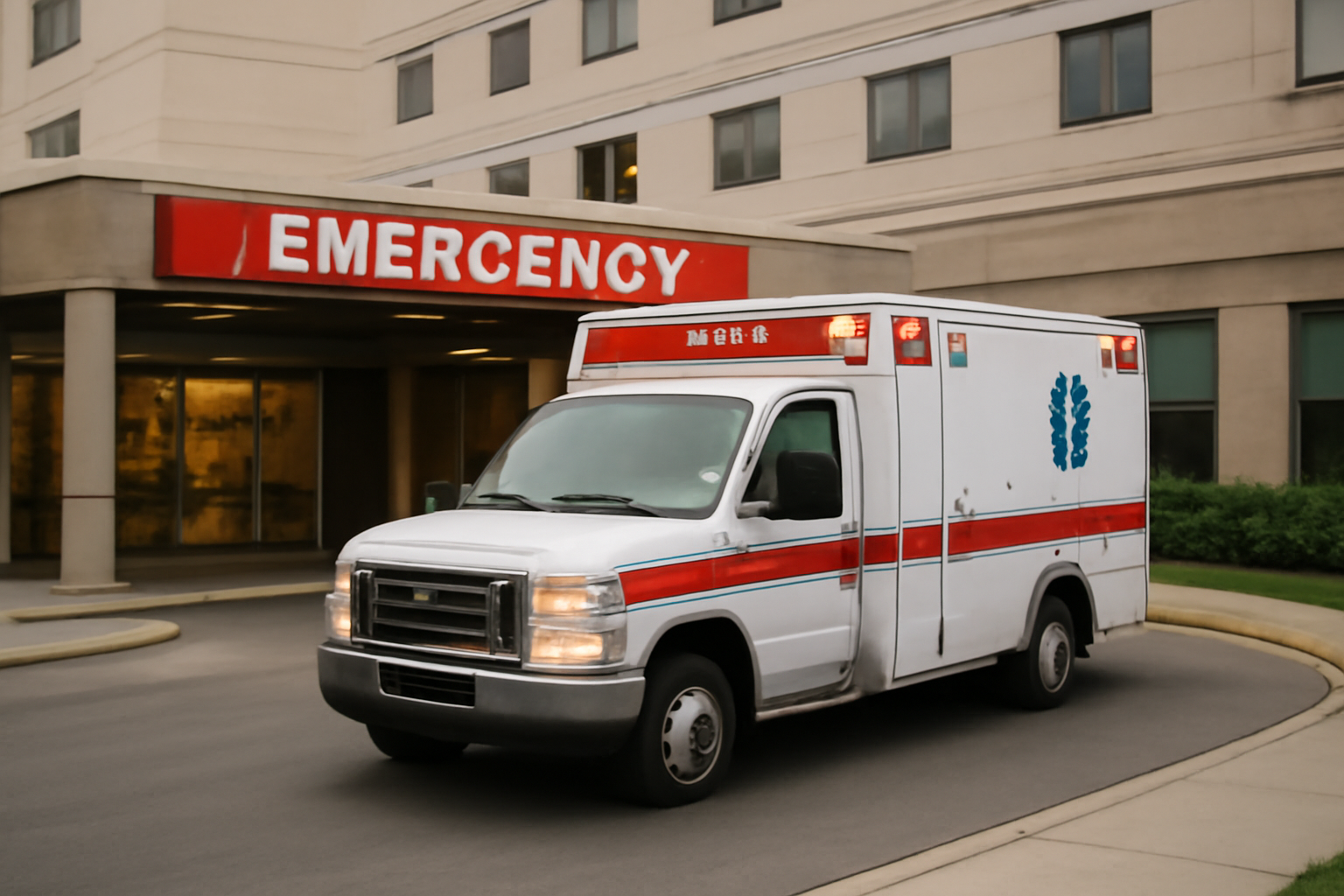 ambulance arrivant à l’hôpital