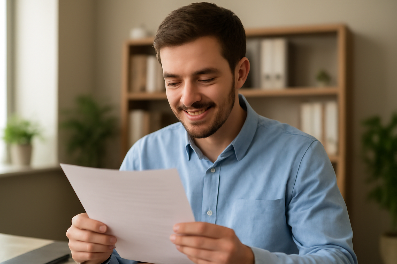 ma-mutuelle-mutuelle-entreprise-refus-essai nouveau salarié lisant son contrat