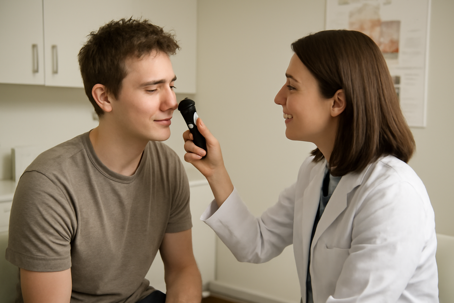 étudiant chez un dermatologue