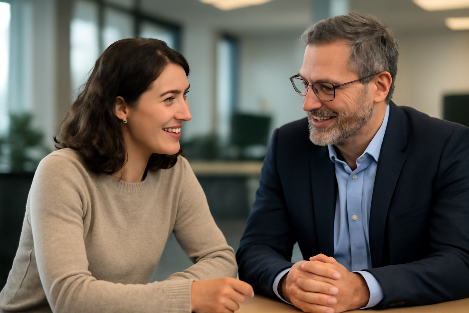 employé discutant avec son responsable
