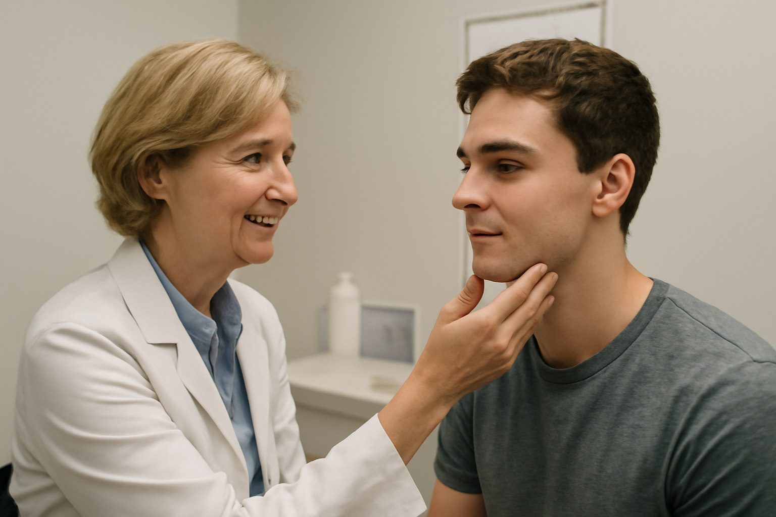 étudiant chez un dermatologue