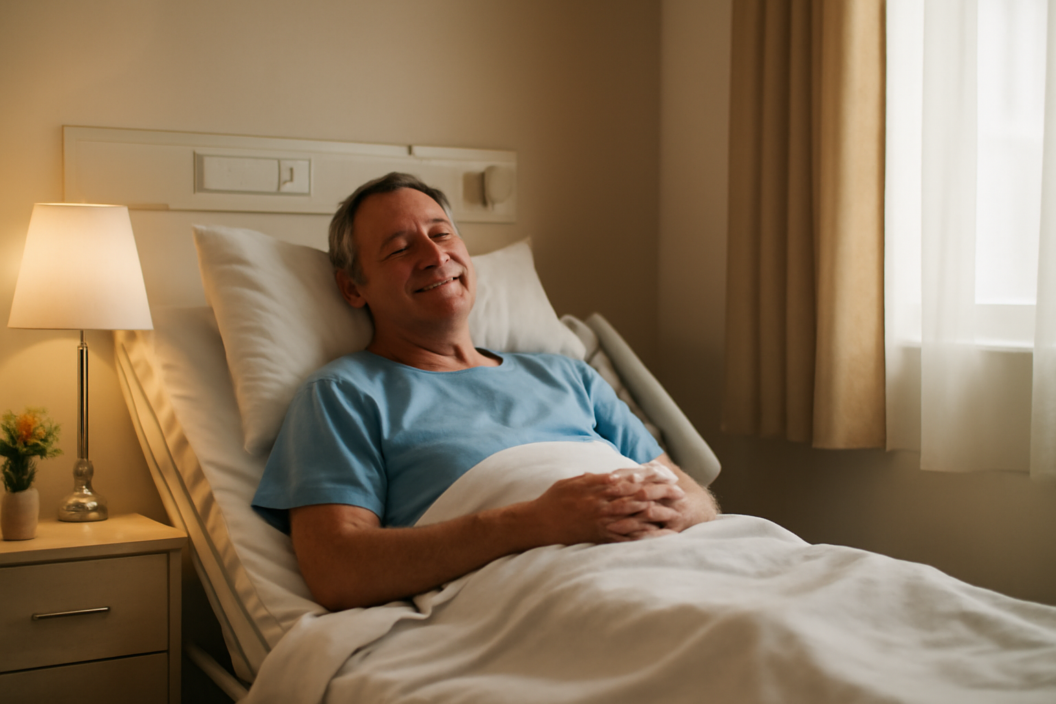 patient reposant dans une chambre privée