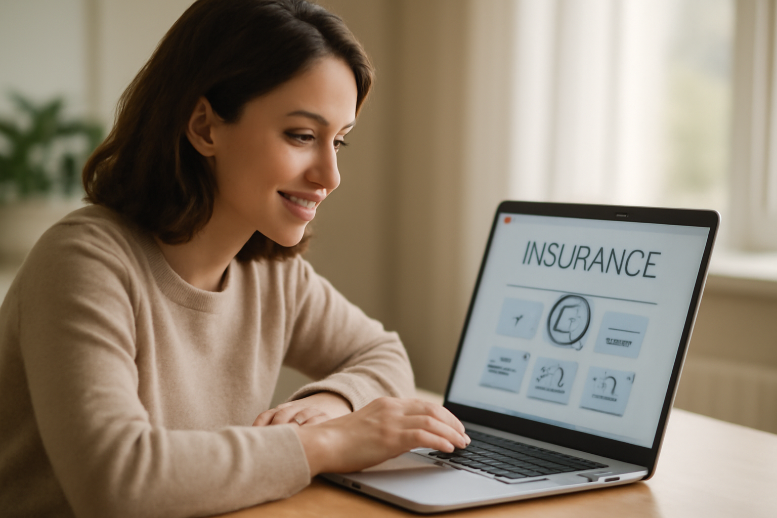 ma-mutuelle-mutuelle-sante-sans-carence femme consultant une offre d’assurance en ligne