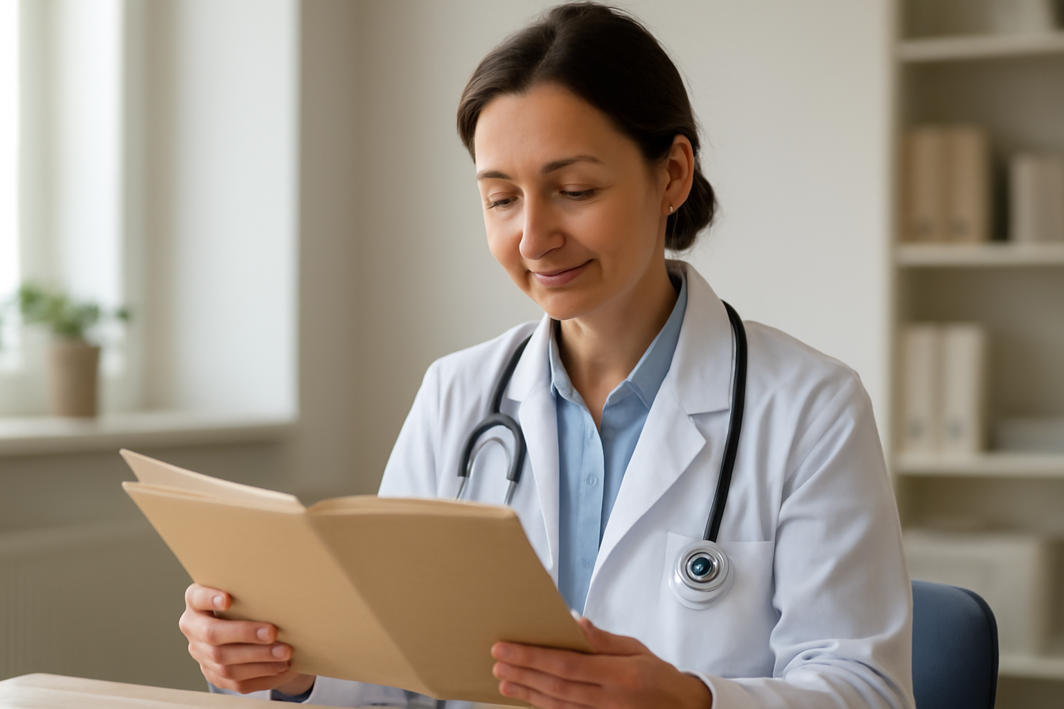 médecin consultant un dossier patient