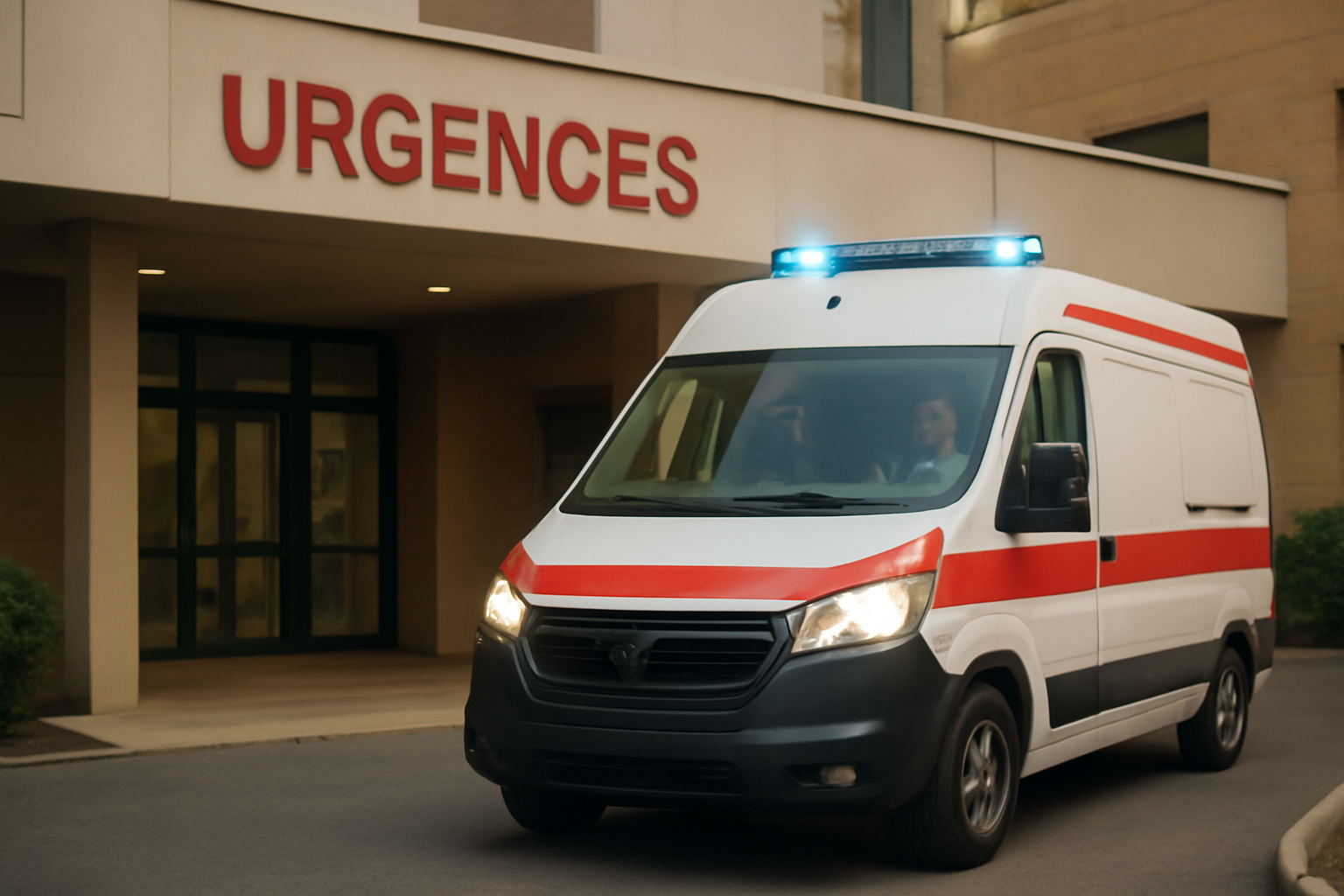 ambulance arrivant aux urgences